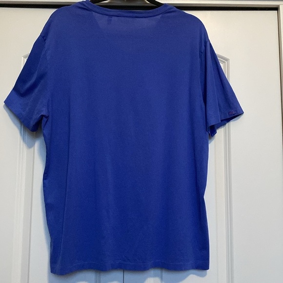 Ralph Lauren Sport T-Shirt Womens XL Periwinkle V neck 100% Cotton Quiet Luxury - Picture 2 of 8